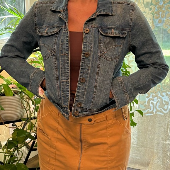 Anthropology jeans crop jacket size L - Picture 1 of 4